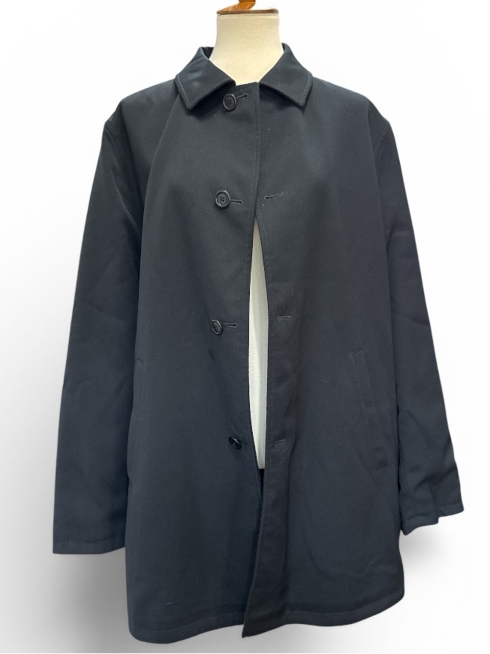 Ermenegildo Zegna Black Single-Breasted Trench Coat #617